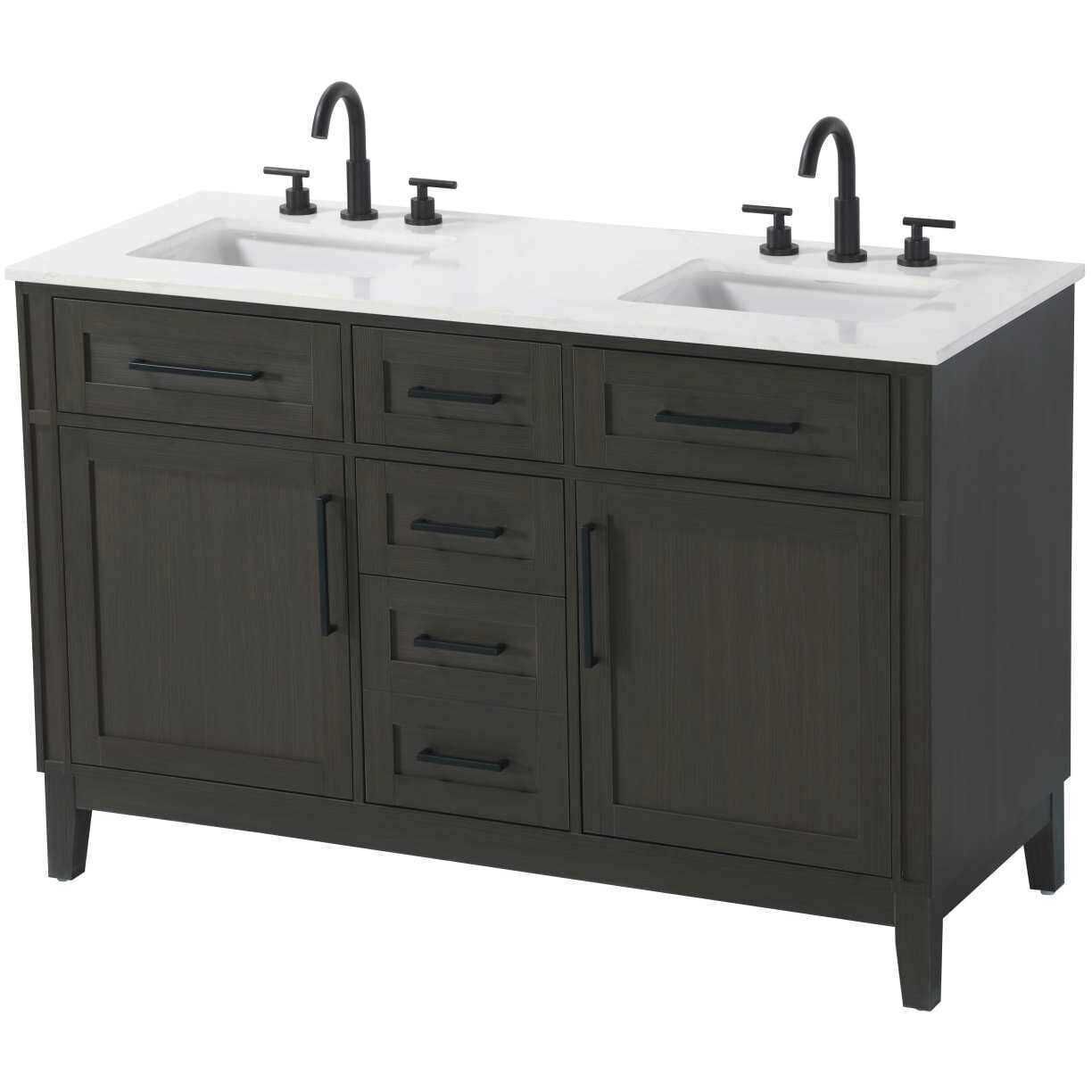 Virginia 54 X 35 inch Mocha Brown Bathroom Vanity Cabinet