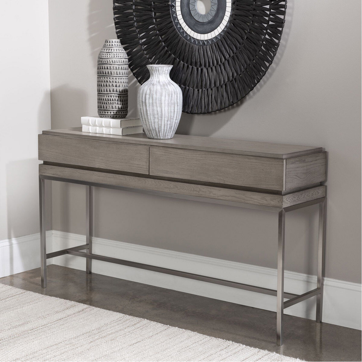 Kamala 54 inch Gray Oak Console Table