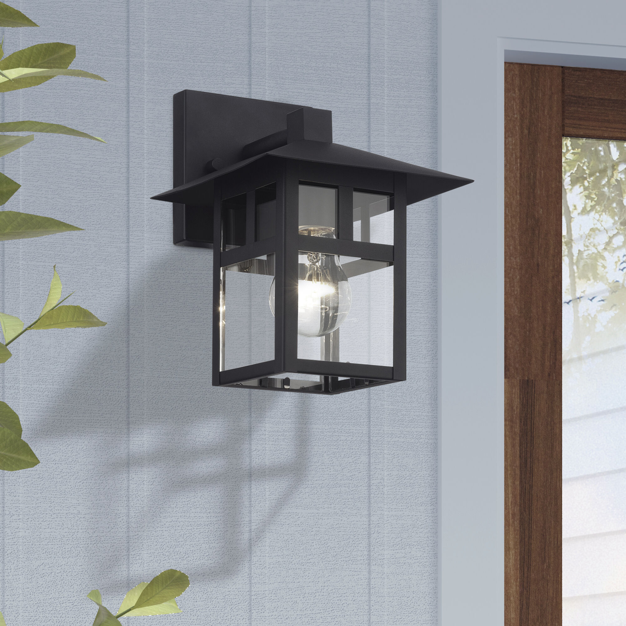 Crestlake 1 Light 9.5 inch Textured Black Outdoor Wall Lantern