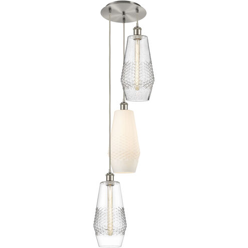 Windham 38.5 inch Satin Nickel Multi-Pendant Ceiling Light