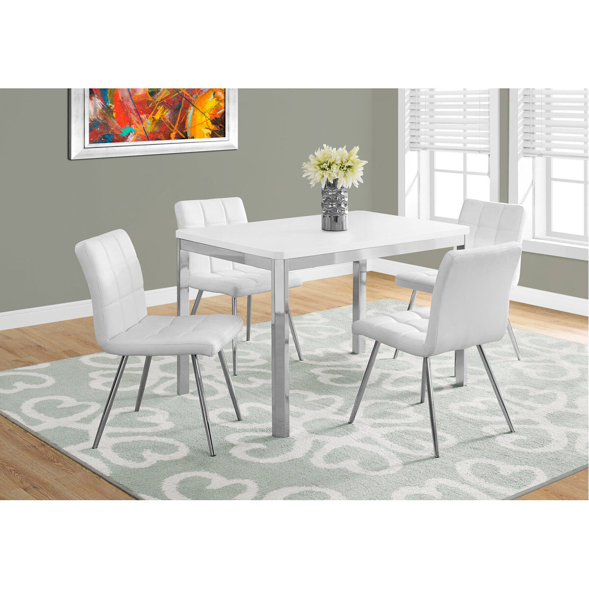 Decovio 15219 W Cumru 48 X 32 inch White Dining Table
