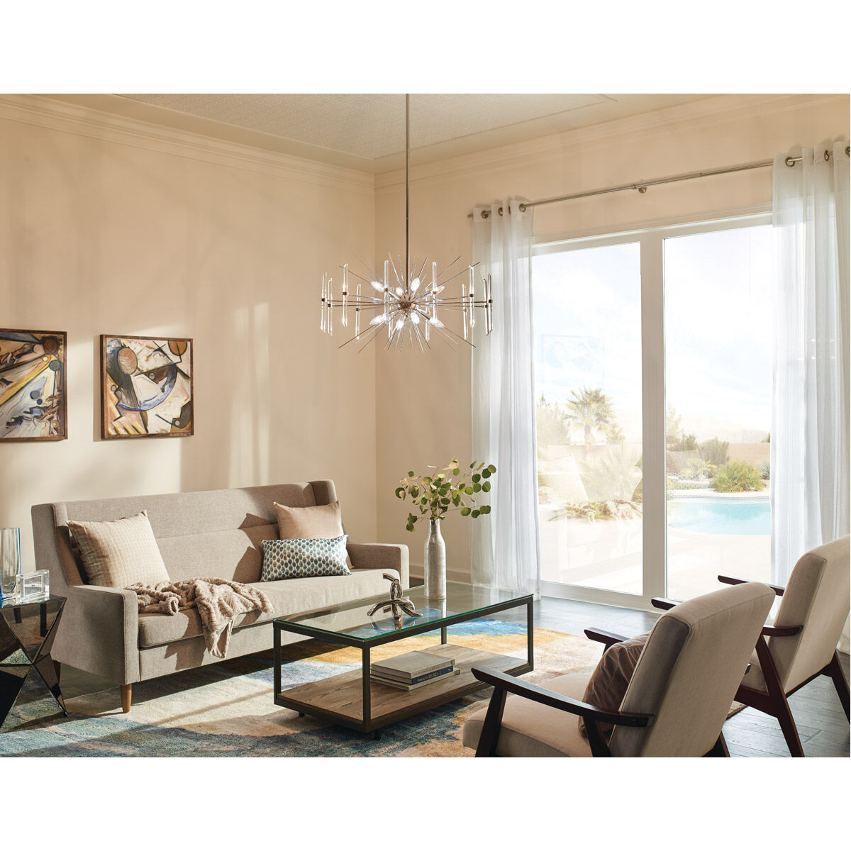 Eris 8 Light 30 inch Polished Nickel Chandelier Round Pendant Ceiling Light