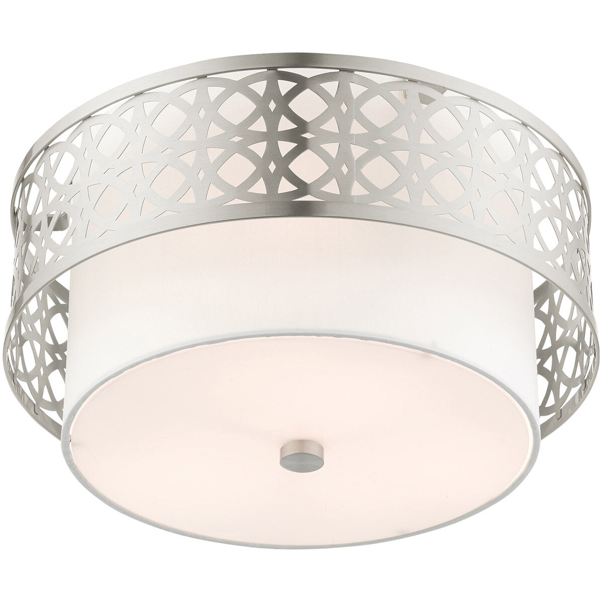 Calinda 3 Light 16 inch Brushed Nickel Semi Flush Ceiling Light