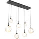 Gem LED 46.7 inch Matte Black Linear Pendant Ceiling Light in Amber, 2700K LED, Multi-Port