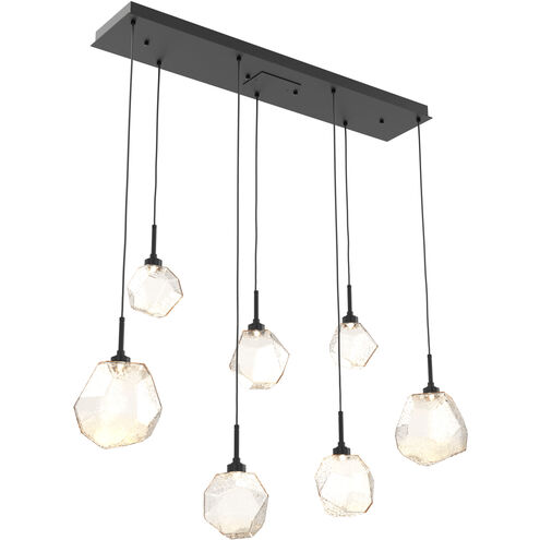 Gem LED 46.7 inch Matte Black Linear Pendant Ceiling Light in Amber, 2700K LED, Multi-Port
