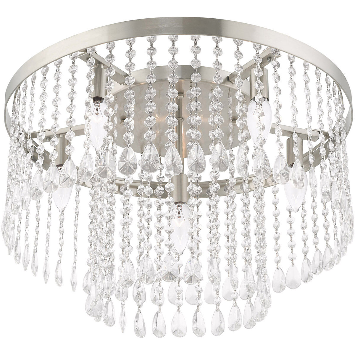 Elizabeth 6 Light 22 inch Brushed Nickel Flush Mount Ceiling Light
