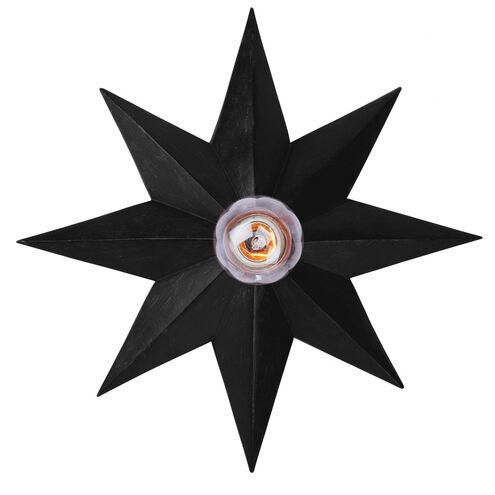 Astro 1 Light 12 inch Black Flush Ceiling Light