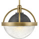 Watson 1 Light 12 inch Heritage Brass with Slate Bronze Indoor Pendant Ceiling Light