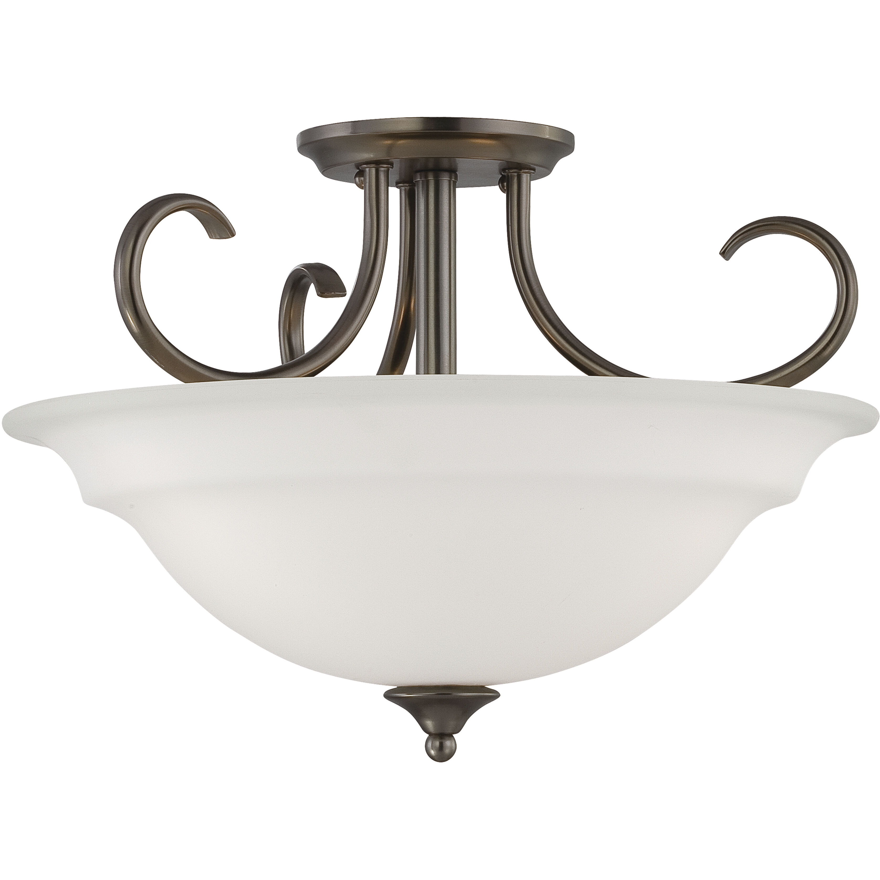 Bella 3 Light 16 inch Oiled Bronze Semi Flush Mount Ceiling Light
