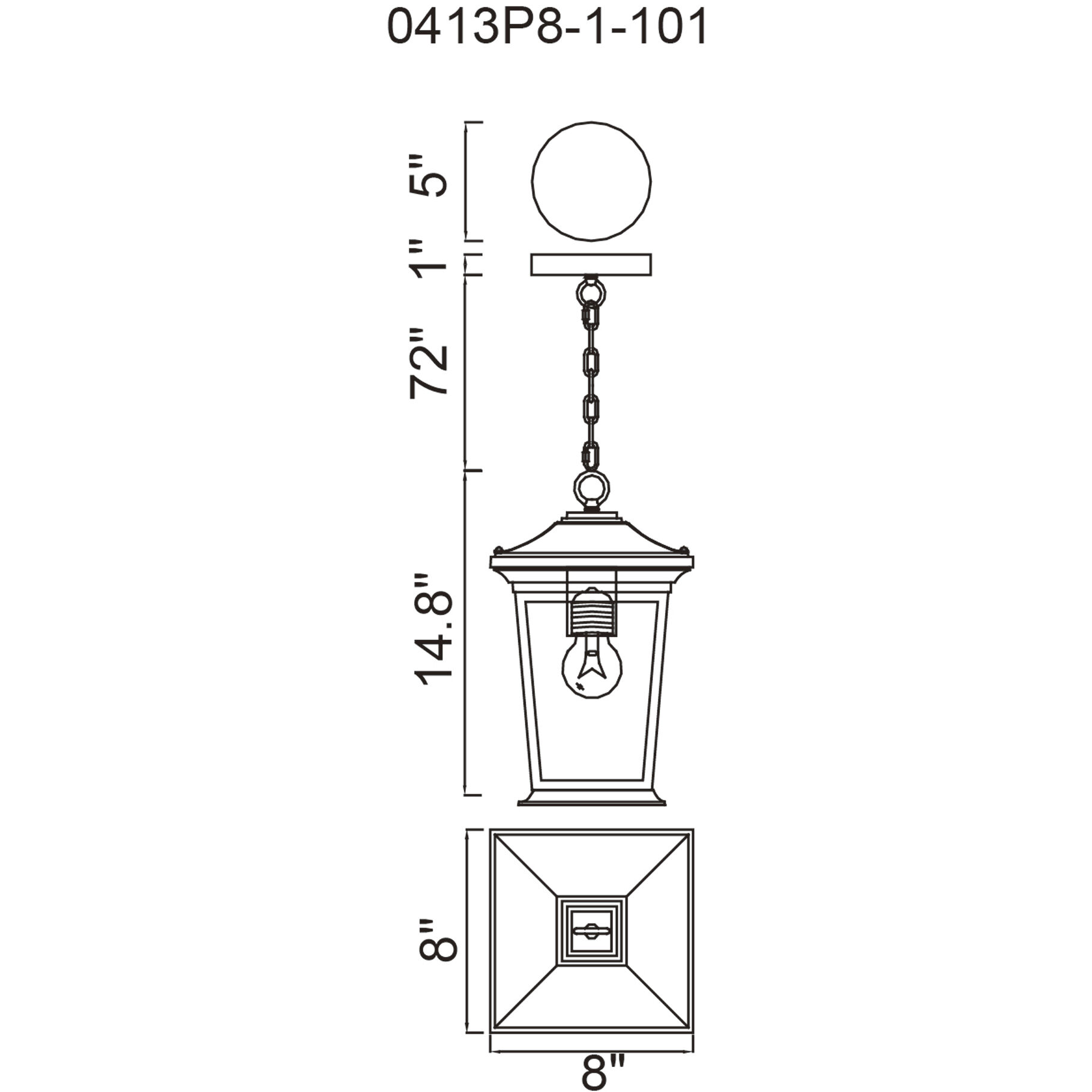 Leawood 1 Light 8 inch Black Outdoor Hanging Light