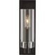 Chapman & Myers Sonnet LED 3 inch Bronze Single Sconce Wall Light in Clear Glass, Petite