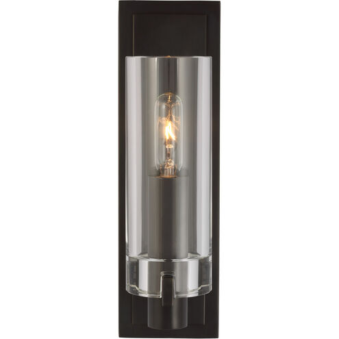 Chapman & Myers Sonnet LED 3 inch Bronze Single Sconce Wall Light in Clear Glass, Petite