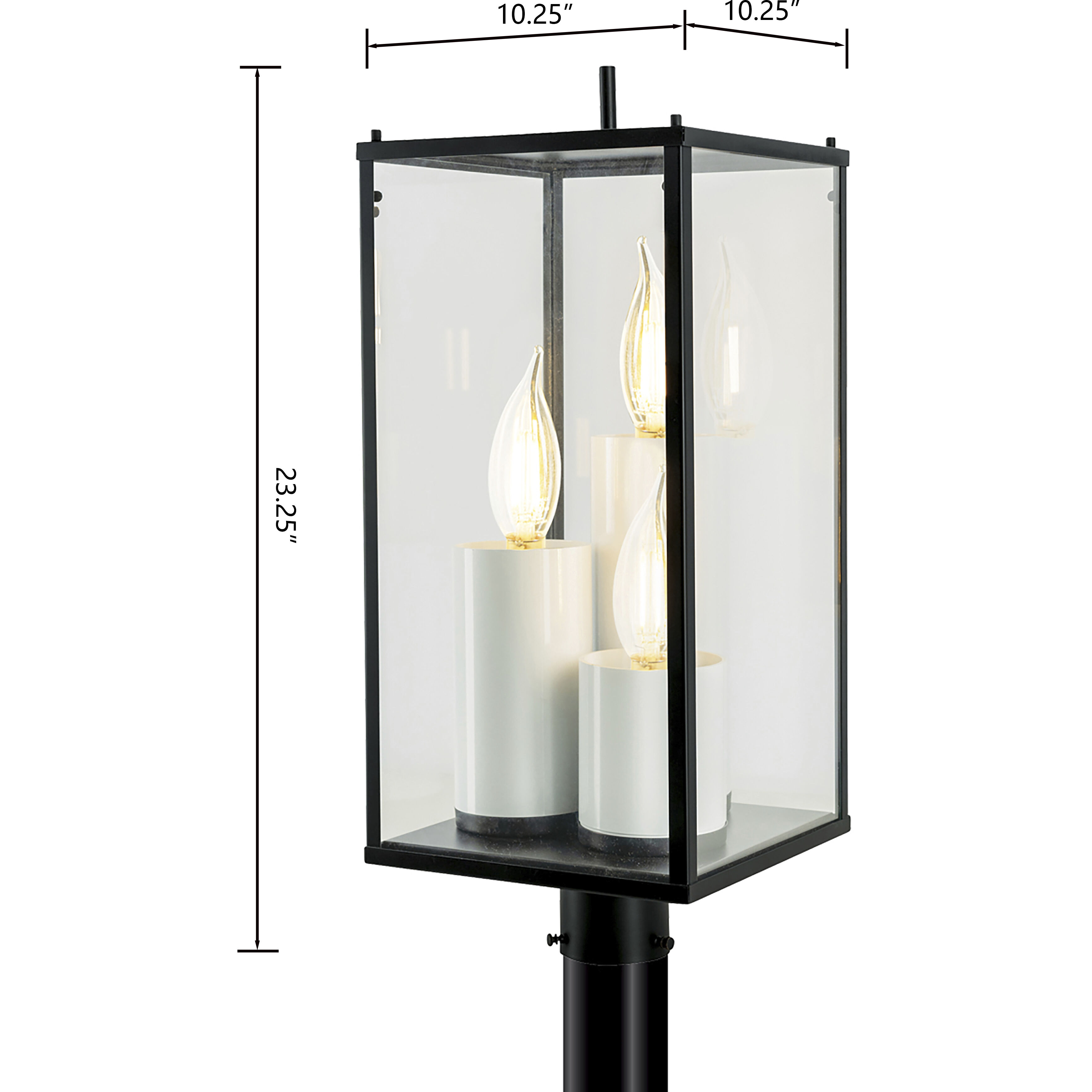 Back Bay 3 Light 23.25 inch Matte Black Outdoor Post Light