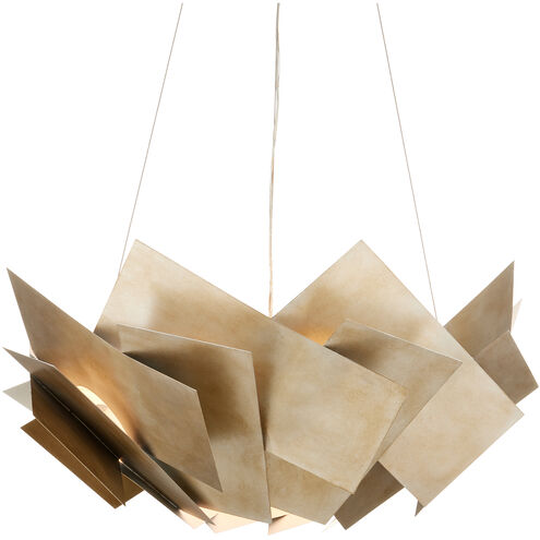 Artiste 3 Light 33 inch Silver Leaf Chandelier Ceiling Light