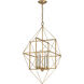 Connexions 4 Light 16 inch Gold Leaf with Silver Chandelier Ceiling Light