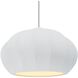 Radiance Collection - Fluted Pendant Ceiling Light in Brushed Nickel, White Cord, Replaceable Bulb, Gloss White (outside and inside of fixture), Form+Finish+Function