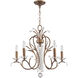 Serafina 5 Light 26 inch Hand Applied Venetian Golden Bronze Chandelier Ceiling Light