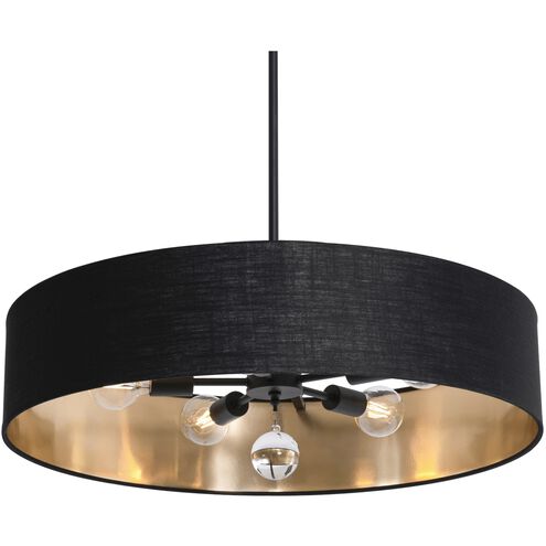 Celine 5 Light 30 inch Black Pendant Ceiling Light, Dual Mount