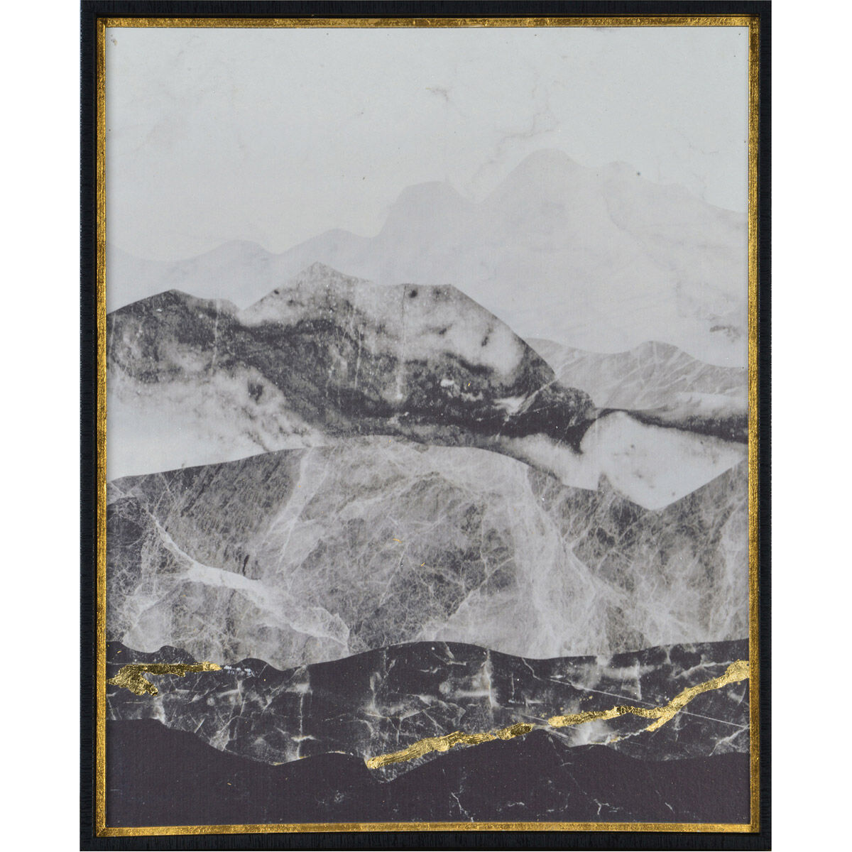 Manford Matte and Gold Leaf Accent Wall Art, Small