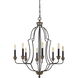 Lebrija 8 Light 29 inch Textured Bronze Chandelier Ceiling Light