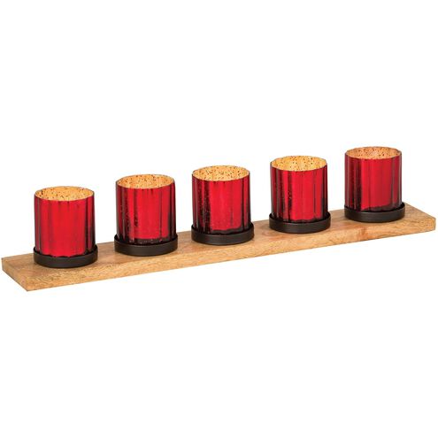 Traditions Natural with Red Holiday Candleholder Tray, Votive