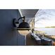 Portside 1 Light 13.5 inch Oil Rubbed Bronze and Antique Brass Outdoor Wall Mount