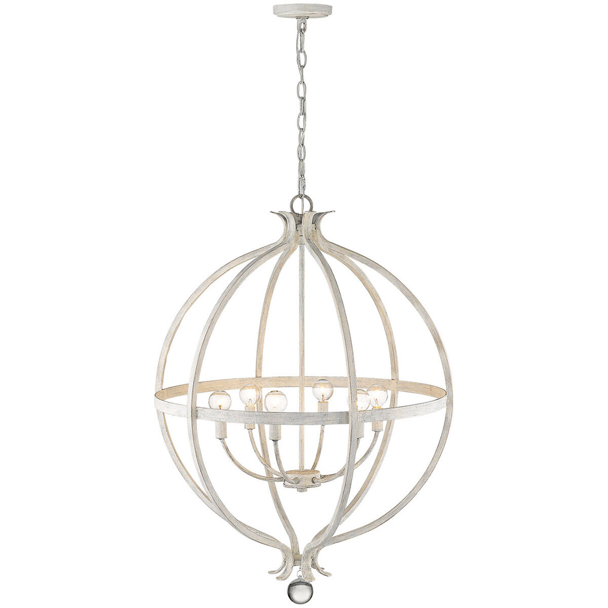 Callie 6 Light 26 inch Country White Pendant Ceiling Light