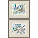Here Birdie Birdie Blue and Brown and Green and Multi Framed Art