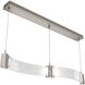 Parallel LED 48 inch Beige Silver Linear Pendant Ceiling Light in Metallic Beige Silver, Clear Granite, 2700K LED, Curved