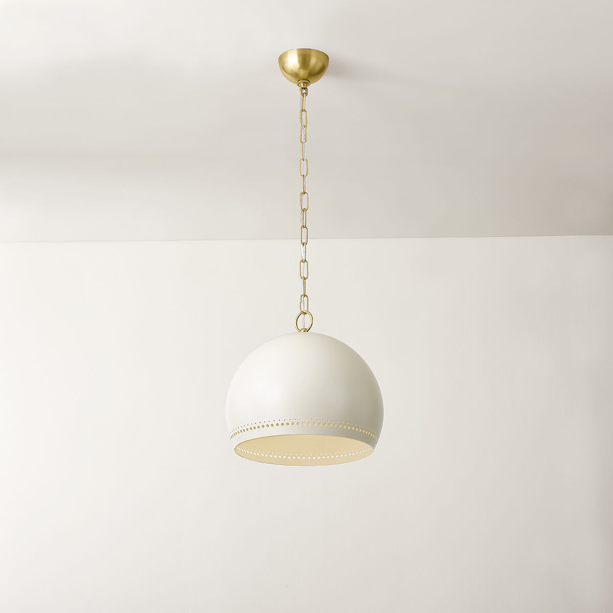 Etna 1 Light 13.5 inch Aged Brass/Soft Cream Pendant Ceiling Light