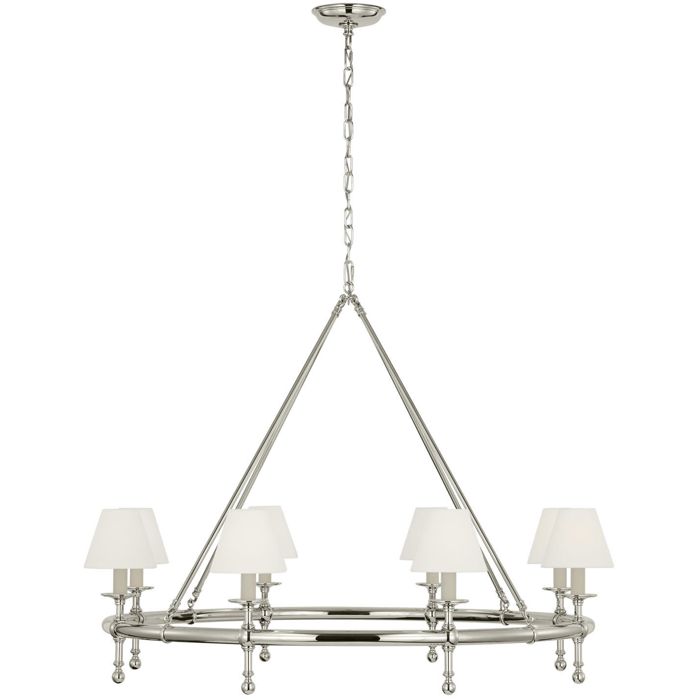 Chapman & Myers Classic LED 44 inch Polished Nickel Ring Chandelier Ceiling Light