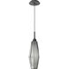 Aalto LED 5.1 inch Matte Black Pendant Ceiling Light in Optic Rib Smoke, 2700K LED