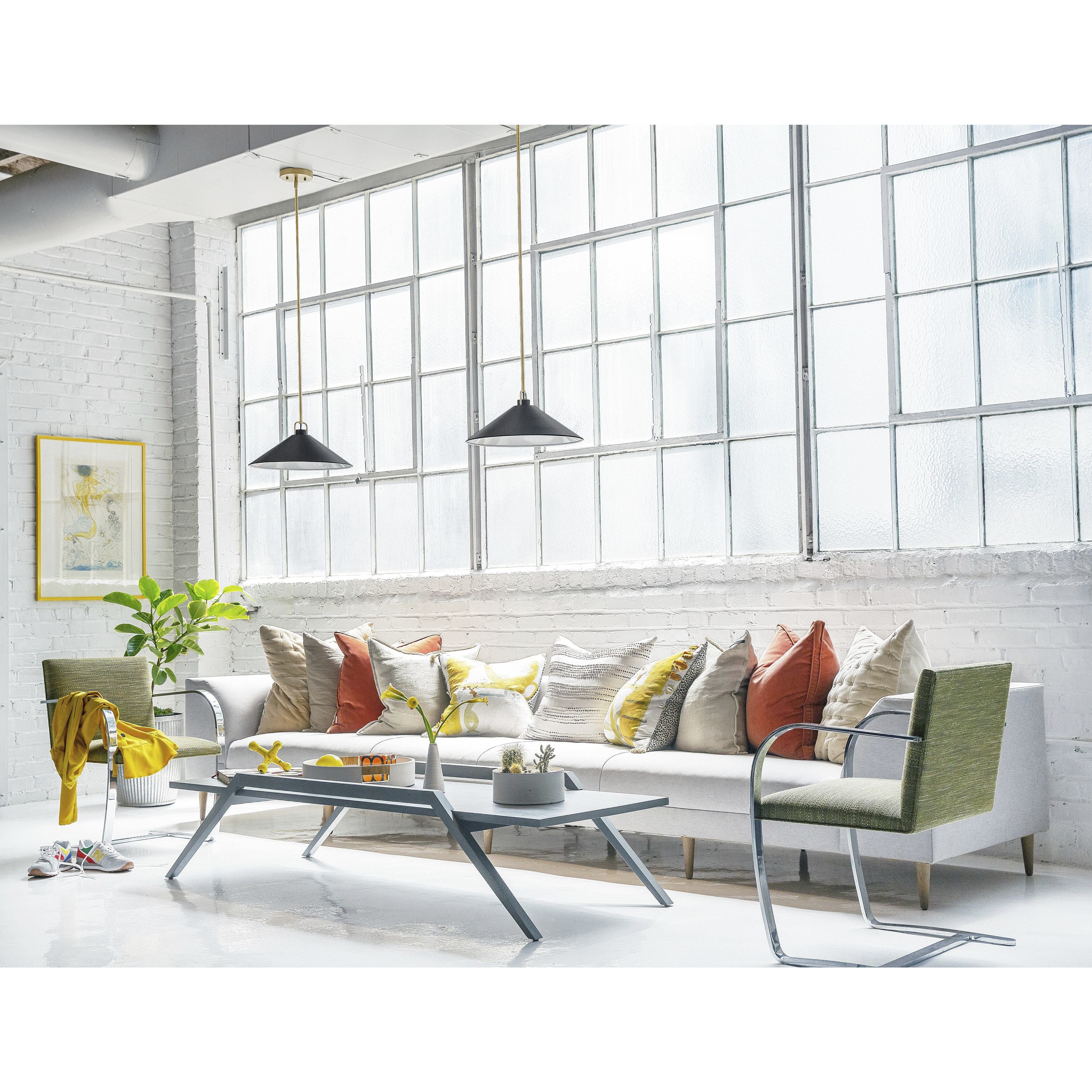 Milo LED 16 inch Lacquered Brass with Black accents Pendant Ceiling Light