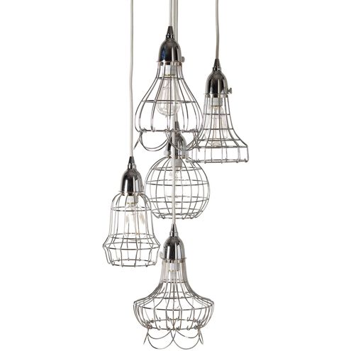 Wire 1 Light 6 inch Silver Multi Pendant Ceiling Light