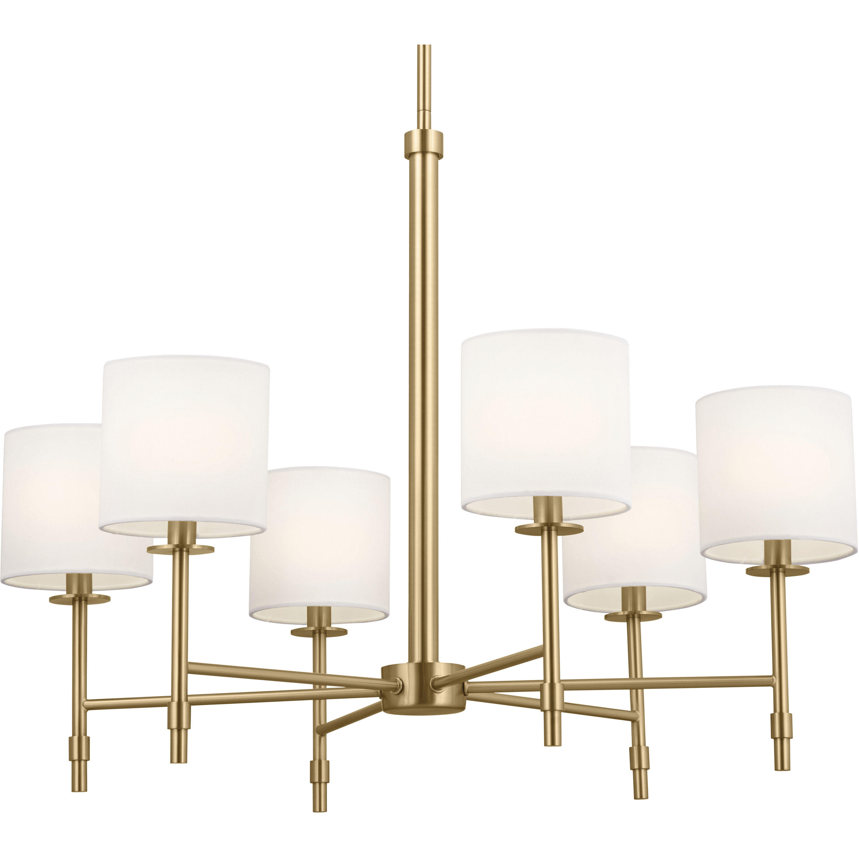 Ali 6 Light 28 inch Brushed Natural Brass Chandelier Ceiling Light