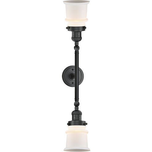 Franklin Restoration Small Canton 2 Light 17 inch Matte Black Bath Vanity Light Wall Light in Matte White Glass, Franklin Restoration