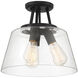 Calhoun 3 Light 13 inch Matte Black Semi-Flush Ceiling Light, Essentials
