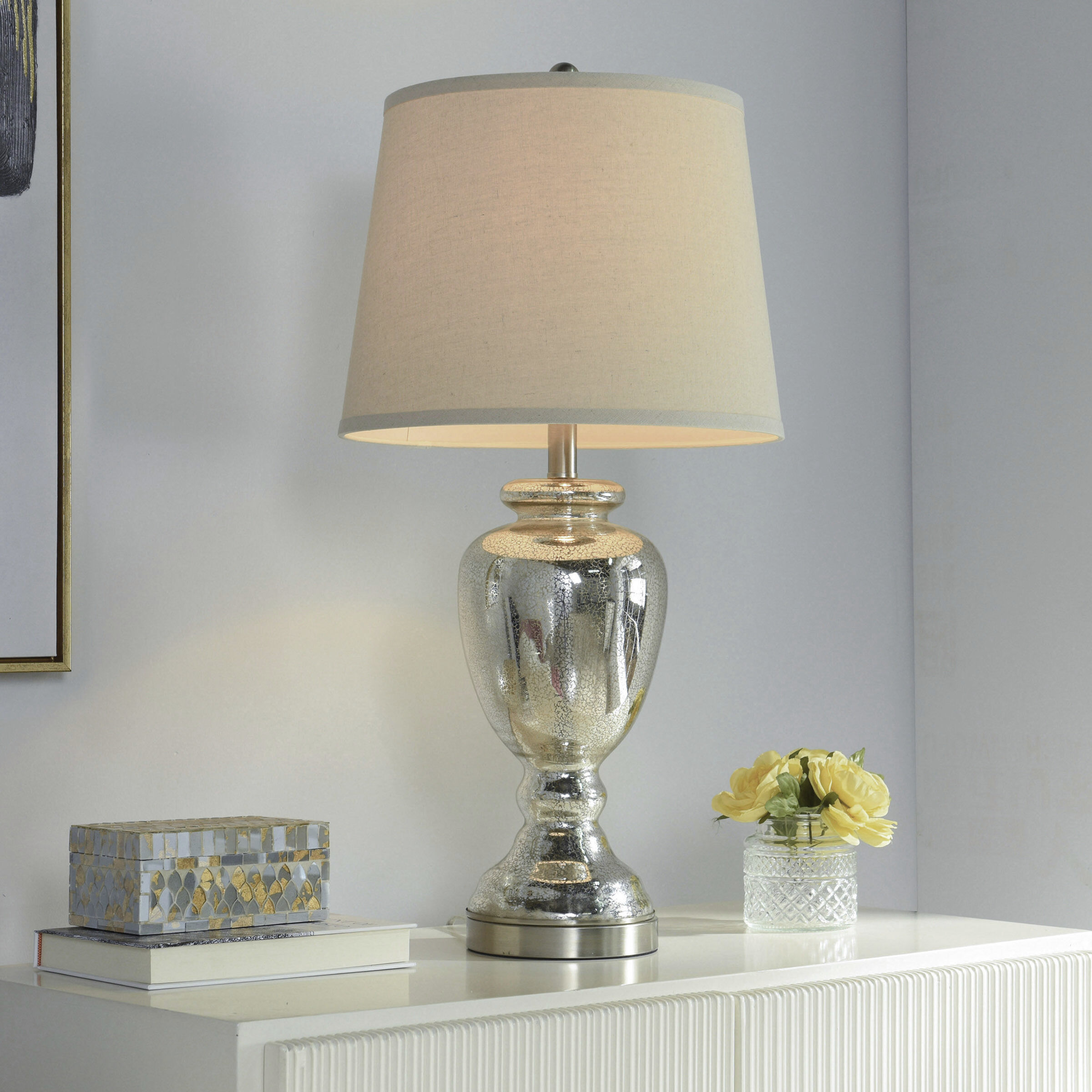 Northbay 30 inch 100 watt Mercury Glass Table Lamp Portable Light