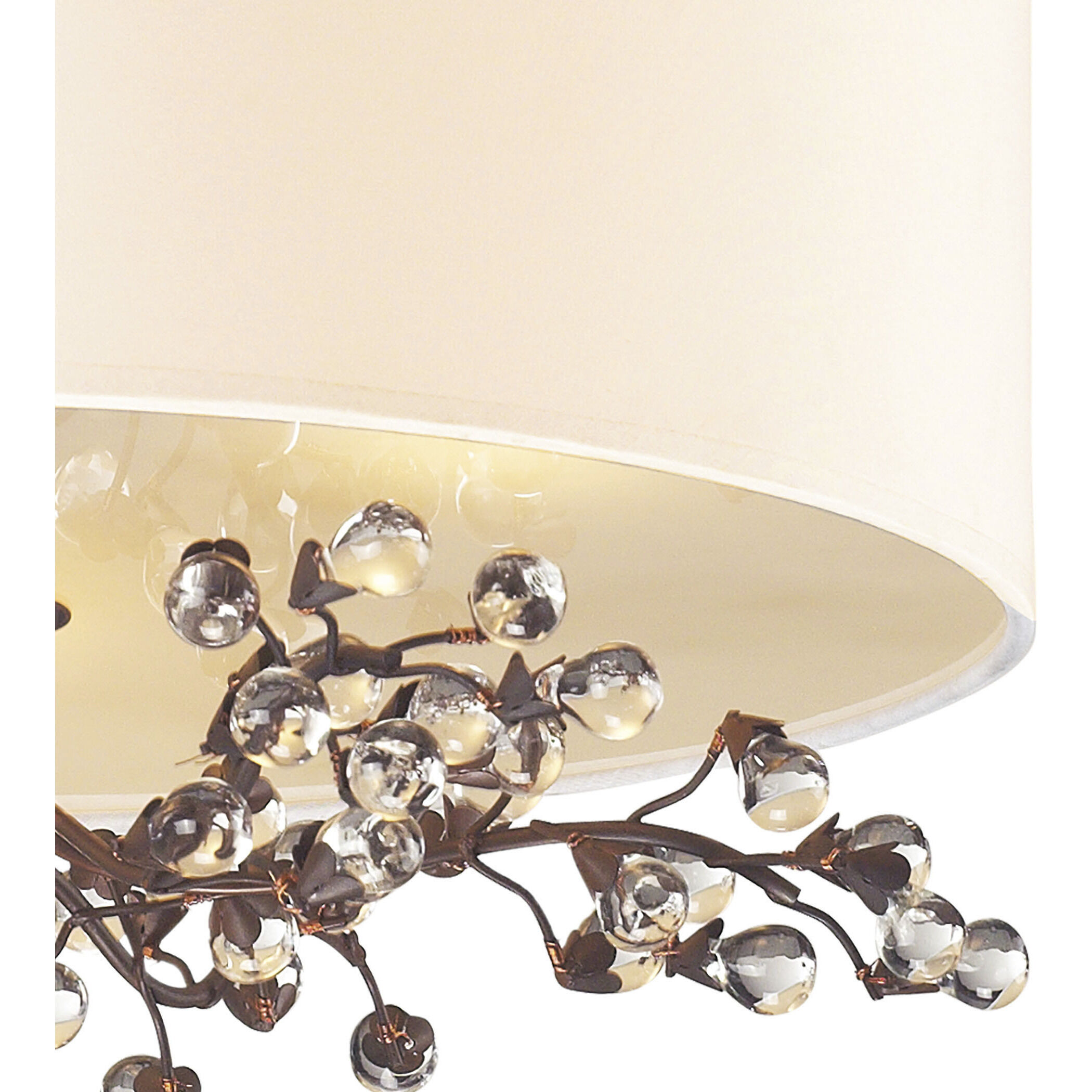 Winterberry 3 Light 16 inch Antique Darkwood Semi Flush Mount Ceiling Light