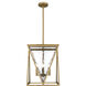 Clovis Pendant Ceiling Light in Brushed Weathered Brass