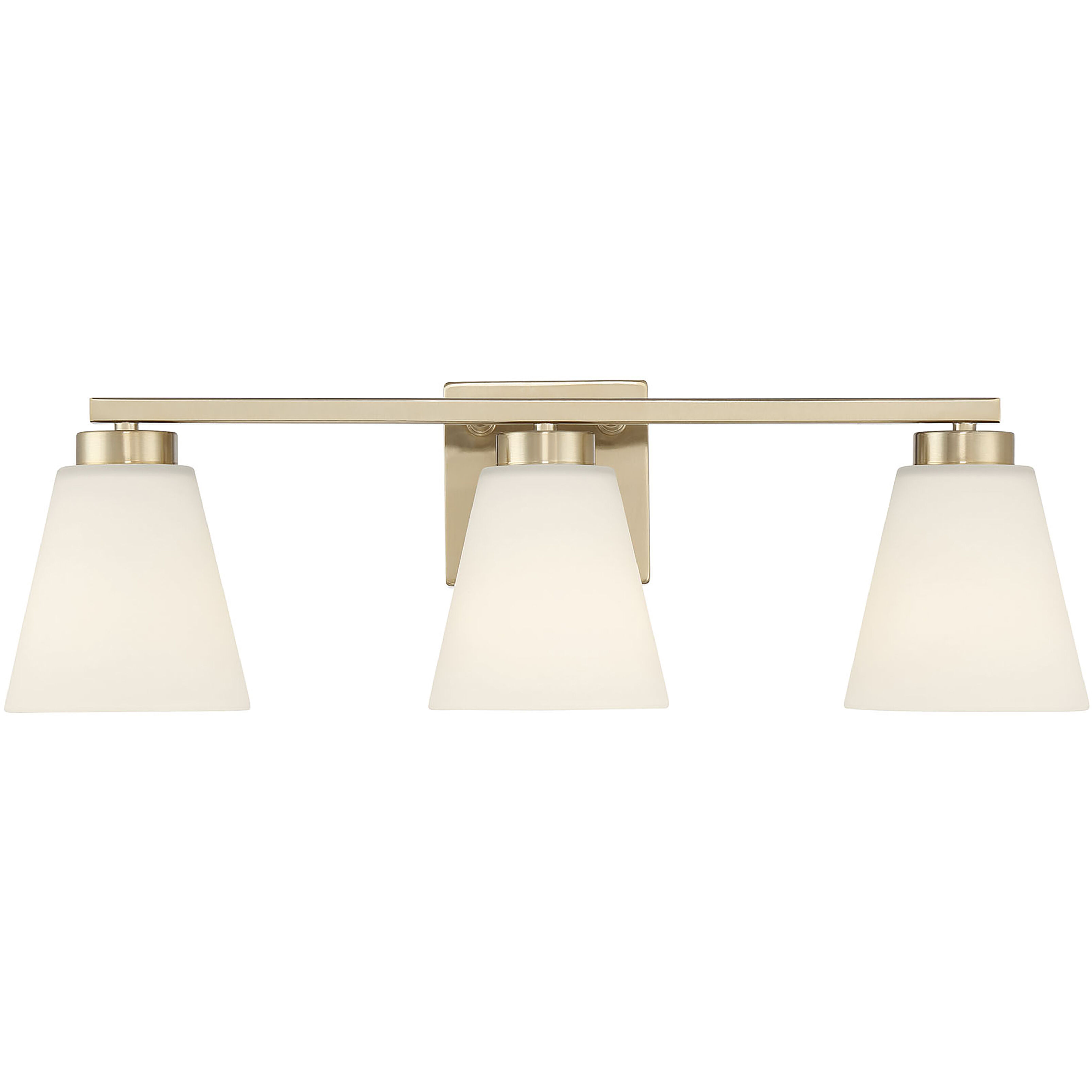 Strayhan 3 Light 22 inch Modern Gold Bathroom Vanity Light Wall Light