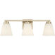 Strayhan 3 Light 22 inch Modern Gold Bathroom Vanity Light Wall Light
