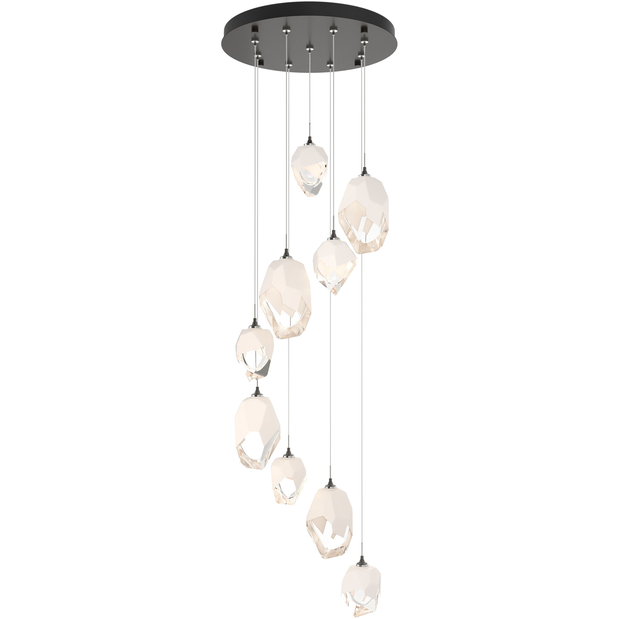 Chrysalis 9 Light 20.5 inch Oil Rubbed Bronze Pendant Ceiling Light in White Crystal
