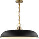 Colony 1 Light 24 inch Matte Black/Burnished Brass Pendant Ceiling Light