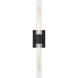 Keaton 2 Light 5 inch Midnight Black Bath Vanity Wall Light in Clear Fluted Glass