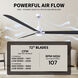 Atlas Alessandra - LK 72 inch Matte White with Matte Black Blades Ceiling Fan