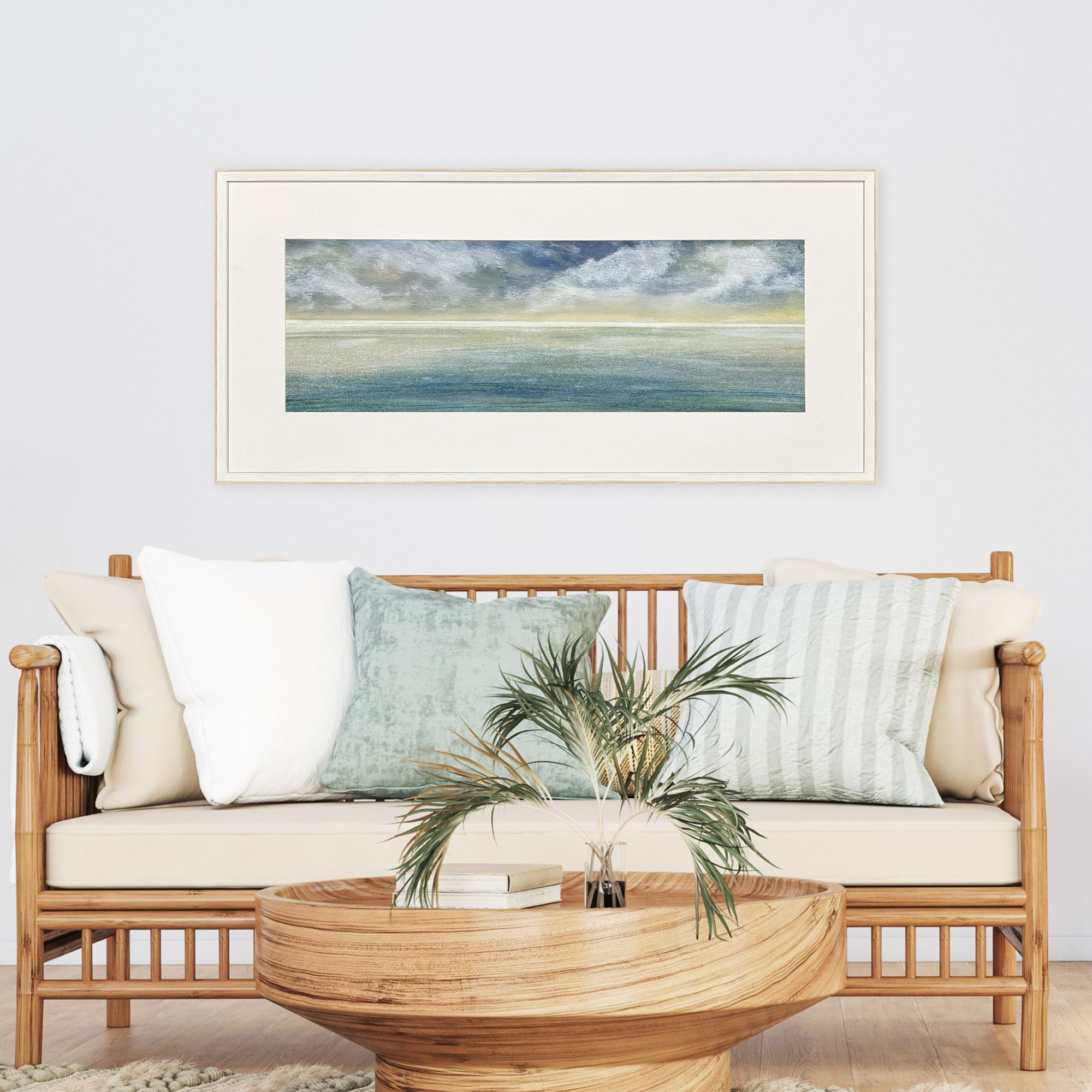 Marine Mist Blue and Green and White and Turquoise Framed Art