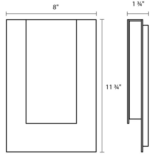 Reveal LED 12 inch Textured Gray Indoor-Outdoor Sconce, Inside-Out