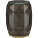 Kendall 17 inch Dove Gray and Polished Brass Accent Table