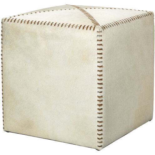 Leather and Hide 16 inch White Hide Ottoman